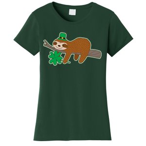 Cute Funny St Patrick's Day Sloth Women's T-Shirt