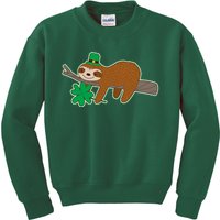 Cute Funny St Patrick's Day Sloth Kids Sweatshirt