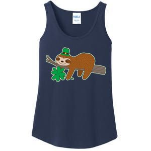 Cute Funny St Patrick's Day Sloth Ladies Essential Tank