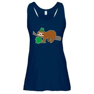 Cute Funny St Patrick's Day Sloth Ladies Essential Flowy Tank