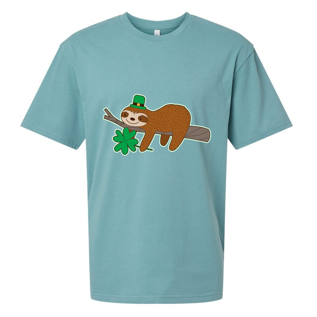 Cute Funny St Patrick's Day Sloth Sueded Cloud Jersey T-Shirt