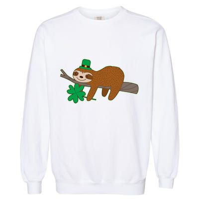Cute Funny St Patrick's Day Sloth Garment-Dyed Sweatshirt