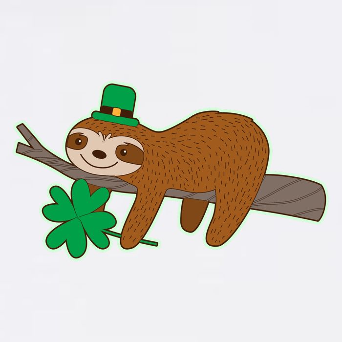 Cute Funny St Patrick's Day Sloth Garment-Dyed Sweatshirt