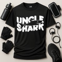 Cute Funny Uncle Shark Cooling Performance Crew T-Shirt