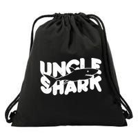 Cute Funny Uncle Shark Drawstring Bag