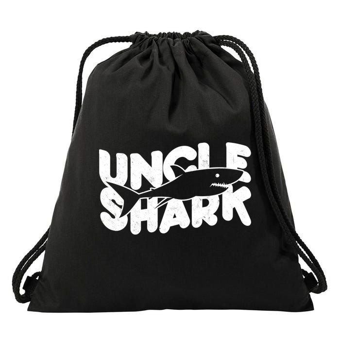 Cute Funny Uncle Shark Drawstring Bag