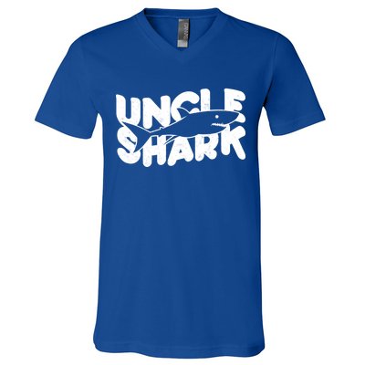 Cute Funny Uncle Shark V-Neck T-Shirt