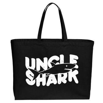 Cute Funny Uncle Shark Cotton Canvas Jumbo Tote