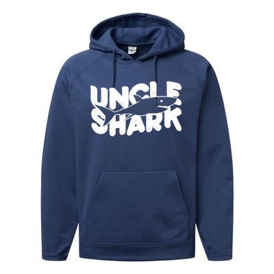 Cute Funny Uncle Shark Performance Fleece Hoodie