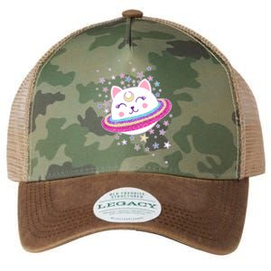 Cute Galaxy Saturn Cat  Legacy Tie Dye Trucker Hat