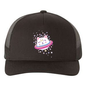 Cute Galaxy Saturn Cat  Yupoong Adult 5-Panel Trucker Hat