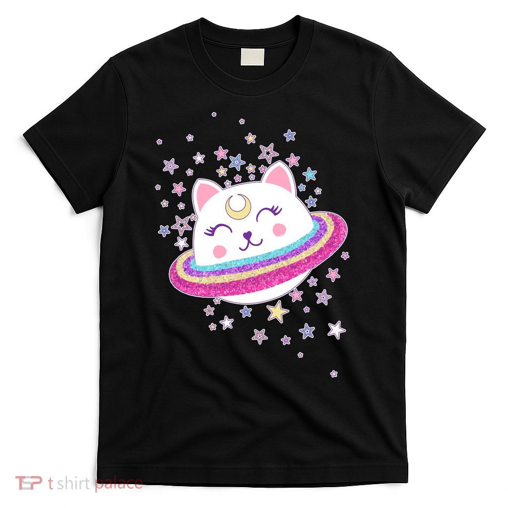 Cute Galaxy Saturn Cat  T-Shirt