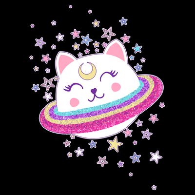 Cute Galaxy Saturn Cat  T-Shirt