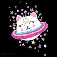Cute Galaxy Saturn Cat  T-Shirt