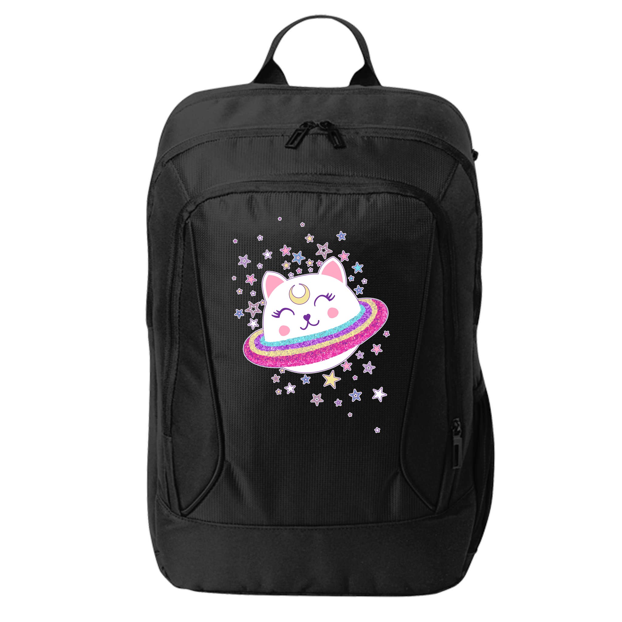 Cute Galaxy Saturn Cat  City Backpack