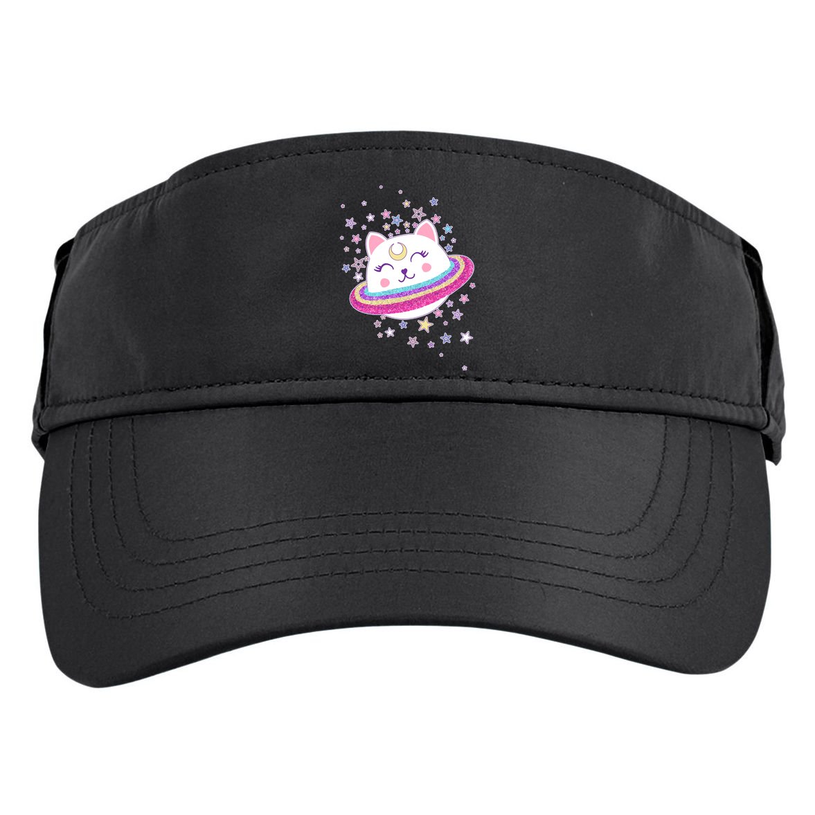 Cute Galaxy Saturn Cat  Adult Drive Performance Visor