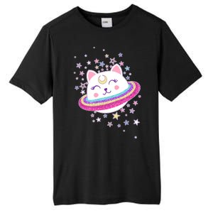 Cute Galaxy Saturn Cat  Tall Fusion ChromaSoft Performance T-Shirt