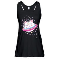 Cute Galaxy Saturn Cat  Ladies Essential Flowy Tank