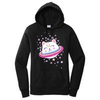 Cute Galaxy Saturn Cat  Women's Pullover Hoodie