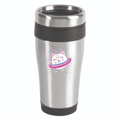 Cute Galaxy Saturn Cat  16oz Travel Tumbler