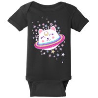 Cute Galaxy Saturn Cat  Baby Bodysuit