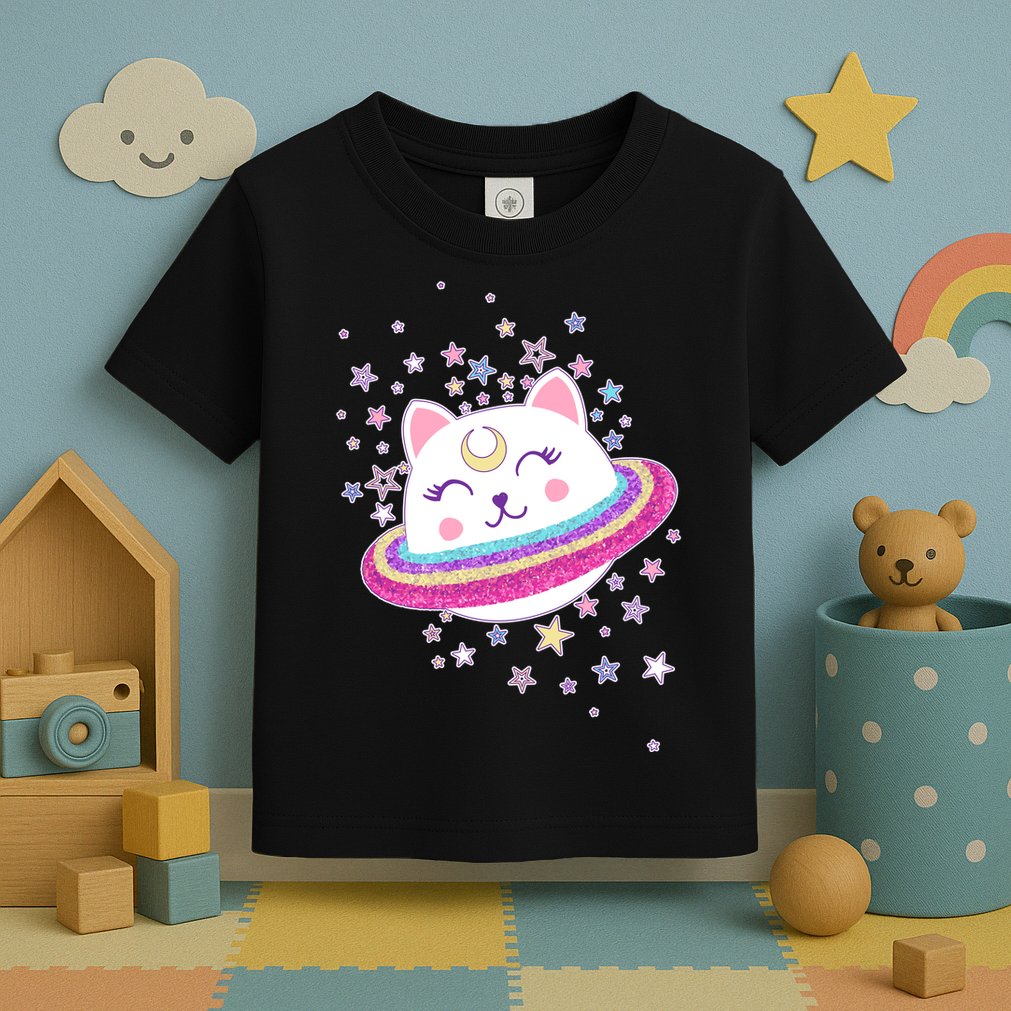Cute Galaxy Saturn Cat  Toddler T-Shirt