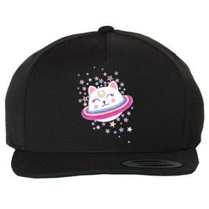 Cute Galaxy Saturn Cat  Wool Snapback Cap