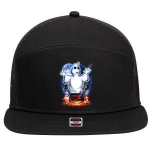 Cute Ghost Halloween 7 Panel Mesh Trucker Snapback Hat