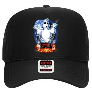 Cute Ghost Halloween High Crown Mesh Back Trucker Hat