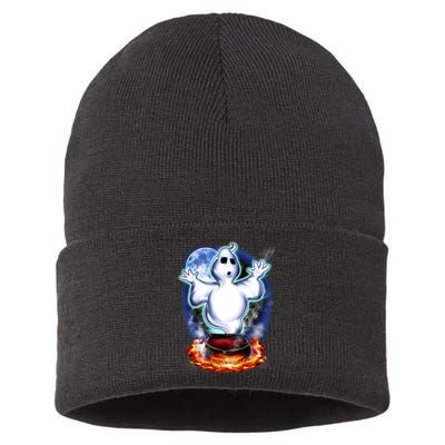 Cute Ghost Halloween Sustainable Knit Beanie