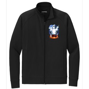 Cute Ghost Halloween Stretch Full-Zip Cadet Jacket