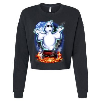 Cute Ghost Halloween Cropped Pullover Crew