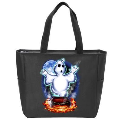 Cute Ghost Halloween Zip Tote Bag