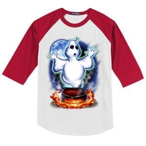 Cute Ghost Halloween Kids Colorblock Raglan Jersey