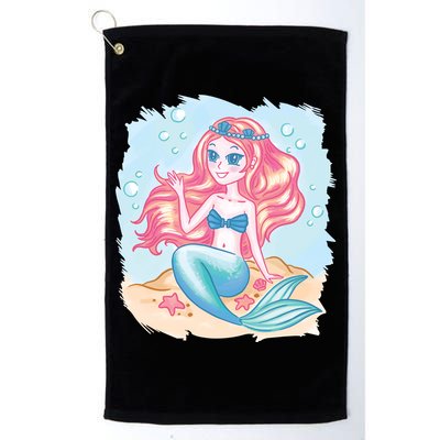 Cute Girl Mermaid Golf Towel