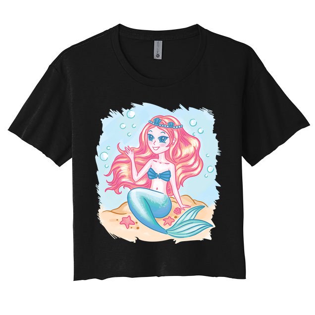 Cute Girl Mermaid Crop Top