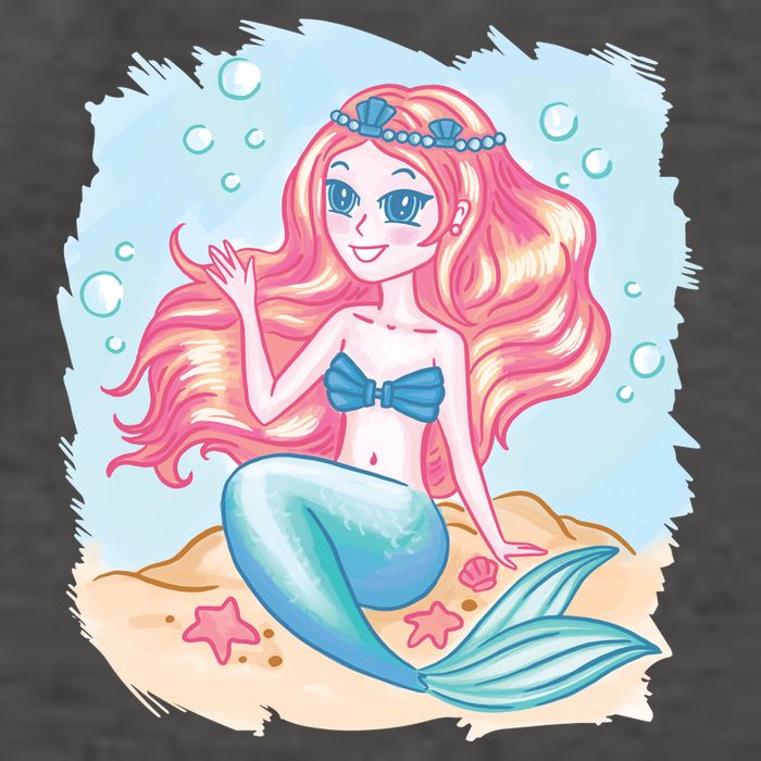 Cute Girl Mermaid Vector Backpack