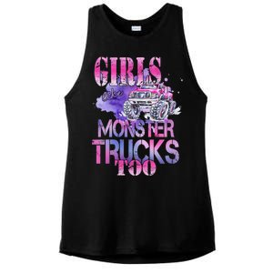 Cute Girls Like Monster Trucks Too Awesome Ladies PosiCharge Tri-Blend Wicking Tank