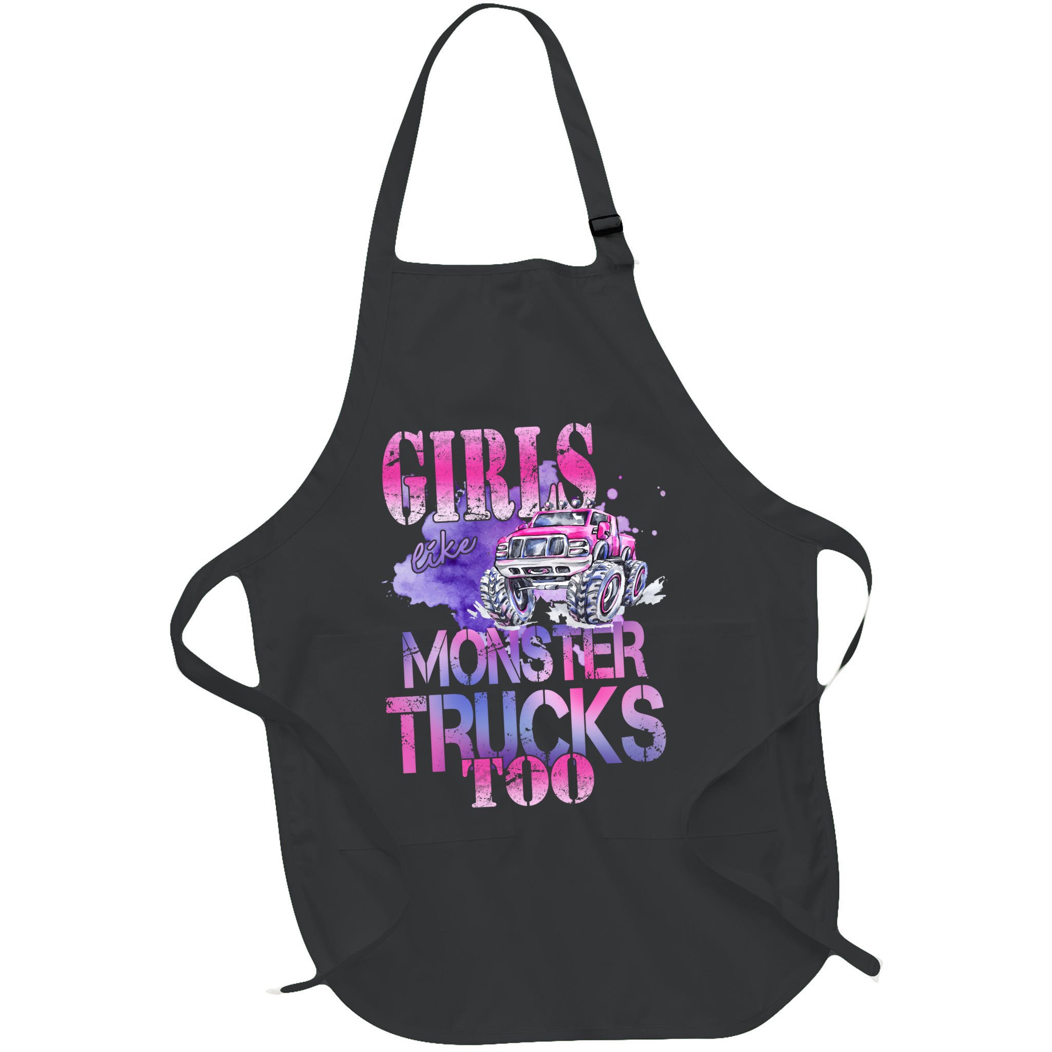 Cute Girls Like Monster Trucks Too Awesome Apron