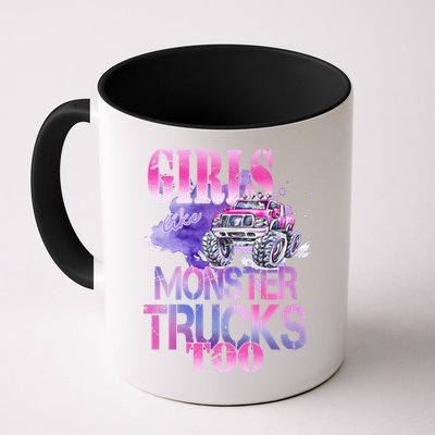 Cute Girls Like Monster Trucks Too Awesome Mug