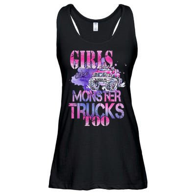Cute Girls Like Monster Trucks Too Awesome Ladies Essential Flowy Tank