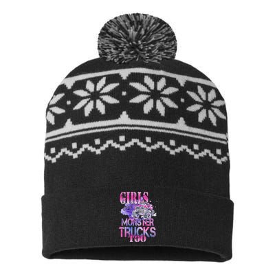 Cute Girls Like Monster Trucks Too Awesome USA-Made Snowflake Beanie