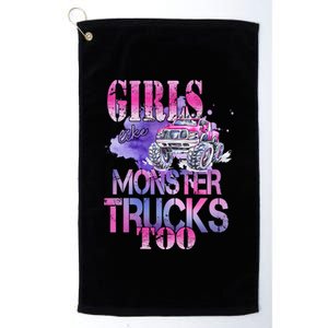 Cute Girls Like Monster Trucks Too Awesome Platinum Collection Golf Towel