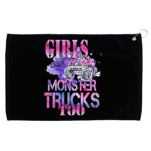 Cute Girls Like Monster Trucks Too Awesome Grommeted Golf Towel