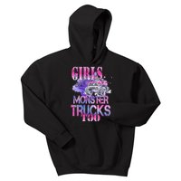 Cute Girls Like Monster Trucks Too Awesome Kids Hoodie