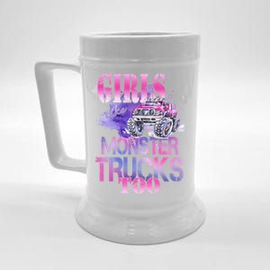 Cute Girls Like Monster Trucks Too Awesome Beer Stein