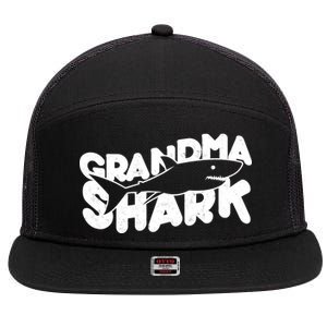 Cute Grandma Shark 7 Panel Mesh Trucker Snapback Hat