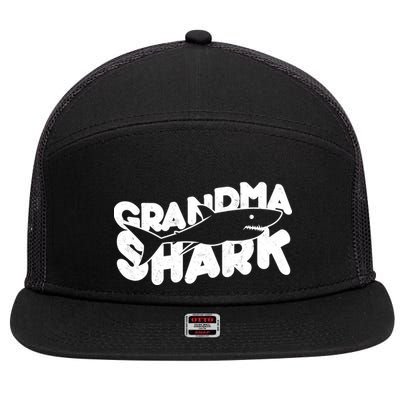 Cute Grandma Shark 7 Panel Mesh Trucker Snapback Hat