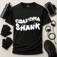 Cute Grandma Shark Cooling Performance Crew T-Shirt