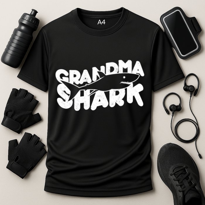 Cute Grandma Shark Cooling Performance Crew T-Shirt